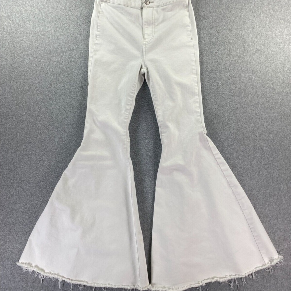 Free People White Flare Wide Leg Jeans